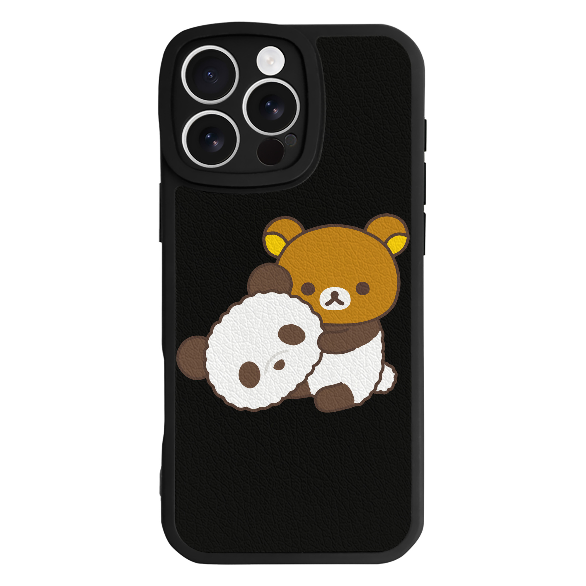 （画像用） リラックマ リラックマ キイロイトリ Rilakkuma Korilakkuma Kiiroitori 【iPhone 16シリーズ対応】シリコンスマホケース（レザー調） 材質：シリコン